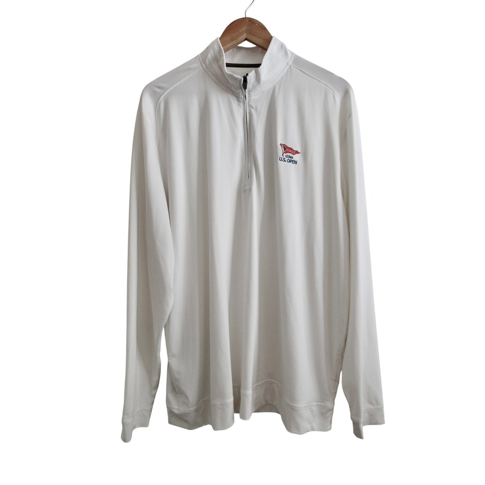 Johnnie-O Mens XL 123rd US Open LACC White Vaughn 1/4 Performance Pullover